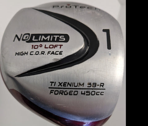 ProTech No Limits 450cc Golf Club Driver 10* Loft Pro Edge 75 Tour 58-R 44.5"