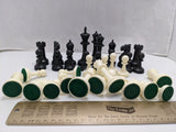 Plastic Staunton Complete Chess Set Black & White Pieces 3 3/4" King with Extra Queen Felt