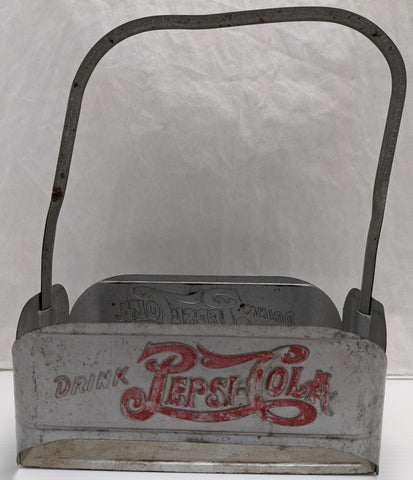 Pepsi Embossed Tin Metal 6 Pack Bottle Holder Carrier Vintage Antique USA WE Co Atlanta