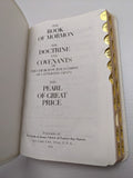 White Triple Combination Pocket Edition Leather Book of Mormon Doctrine & Covenants Pearl Great Price