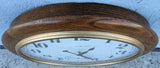 25" Round Oak Howard Miller 622-757 Wall Clock Large Wood Quartz Battery AS-IS