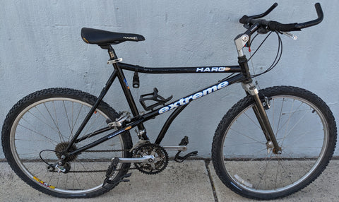 19.5 " Haro Extreme Black Mountain MTB Bike Bicycle Triagonal 4130 CroMoly Shimano Altus A10 Levanter Zac19 Weinmann Rims