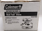 COLEMAN Sportster II Model 533 Dual Fuel Single Burner Camping Hiking Stove