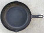 #3 Cast Iron 10.5" X 2" Skillet Frying Pan Vintage Cooking Chef Medium Double Pour Heat ring