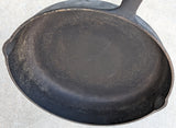 #3 Cast Iron 10.5" X 2" Skillet Frying Pan Vintage Cooking Chef Medium Double Pour Heat ring