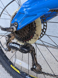 2004 M Haro Extreme X1 Silver / Royal Blue Mountain MTB Bike Bicycle Full Suspension 6061 Alloy Shimano Alivio Rapid Fire Marzocchi MZ Comp Fork Rims