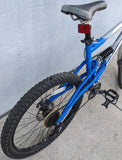 2004 M Haro Extreme X1 Silver / Royal Blue Mountain MTB Bike Bicycle Full Suspension 6061 Alloy Shimano Alivio Rapid Fire Marzocchi MZ Comp Fork Rims