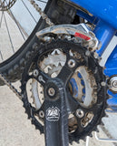 2004 M Haro Extreme X1 Silver / Royal Blue Mountain MTB Bike Bicycle Full Suspension 6061 Alloy Shimano Alivio Rapid Fire Marzocchi MZ Comp Fork Rims