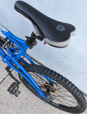 2004 M Haro Extreme X1 Silver / Royal Blue Mountain MTB Bike Bicycle Full Suspension 6061 Alloy Shimano Alivio Rapid Fire Marzocchi MZ Comp Fork Rims