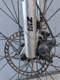 2004 M Haro Extreme X1 Silver / Royal Blue Mountain MTB Bike Bicycle Full Suspension 6061 Alloy Shimano Alivio Rapid Fire Marzocchi MZ Comp Fork Rims