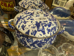GOLDEN RABBIT Pot 2.5 Quart Blue/White "Cobalt Swirl" Enamelware