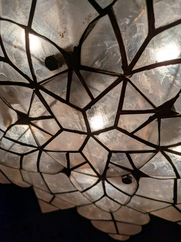 18" WHITE Capiz Shell Parol Star Lantern Light Christmas Philippines