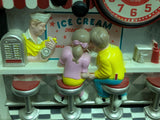 1995 Coca Cola 3D Wall Clock Ice Cream Shop Soda Fountain Jukebox Diner