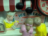 1995 Coca Cola 3D Wall Clock Ice Cream Shop Soda Fountain Jukebox Diner