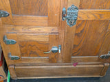 1919 3 Door Antique Solid Oak Wooden Ice Box Cabinet Vintage Icebox Chest Wood Refrigerator