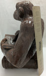 13" Monkey Book Statue Darwin Origin of Species Figure Statue