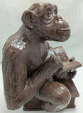 13" Monkey Book Statue Darwin Origin of Species Figure Statue