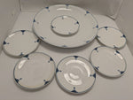 11pcs Blue Art Deco Favorite Bavaria Dishes Geometric Pattern