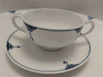11pcs Blue Art Deco Favorite Bavaria Dishes Geometric Pattern