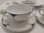 11pcs Blue Art Deco Favorite Bavaria Dishes Geometric Pattern