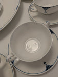 11pcs Blue Art Deco Favorite Bavaria Dishes Geometric Pattern