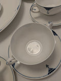 11pcs Blue Art Deco Favorite Bavaria Dishes Geometric Pattern