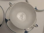 11pcs Blue Art Deco Favorite Bavaria Dishes Geometric Pattern