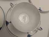 11pcs Blue Art Deco Favorite Bavaria Dishes Geometric Pattern