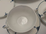 11pcs Blue Art Deco Favorite Bavaria Dishes Geometric Pattern