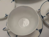 11pcs Blue Art Deco Favorite Bavaria Dishes Geometric Pattern