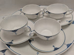 11pcs Blue Art Deco Favorite Bavaria Dishes Geometric Pattern