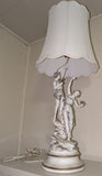 L&F Moreau Table Lamp Art Nouveau Cast Metal Spelter French Figural Dancing