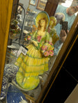 AS-IS 14" Chalkware Lady Flowers Dress Bonnet
