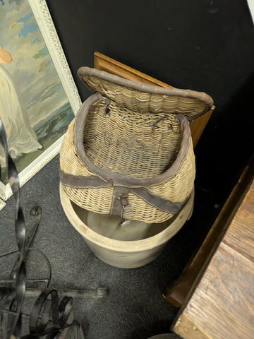 AS-IS Creel Fishing Wicker Basket Weave Split Willow