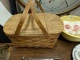 18x11.5x9 Wov-N-Wood Jerywil Picnic Wicker Basket Hinge Lid Vintage (No Tray)