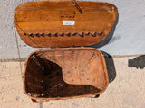 18" Rare Reinforced Wov-N-Wood Jerywil Picnic Basket Removable Tray Vintage 2-handle Hinged Lid