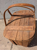 18" Rare Reinforced Wov-N-Wood Jerywil Picnic Basket Removable Tray Vintage 2-handle Hinged Lid