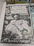 FADED (4) SET Tin Sign Star Wars Comic Book Cover Open Road 8.5X13 Falcon Chebacca AT Walker Vader