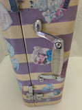 Mary Engelbreit Vintage Wheary Suitcase Lucite Handle Art Deco Chrome 1940s Luggage Decor