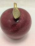 Red Rock Apple Paperweight Metal Stem Leaf