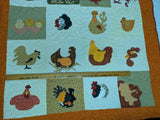 52x72 Chicken Quilt Rooster Hen Blanket Throw Handmade Blocks
