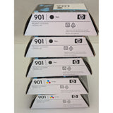 5 HP 901 Officejet Printer Ink Cartridge 3 Black 2 Tri-Color Expired Dec 2011 AS-IS NOS