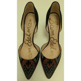 7.5 Sam Edelman Telsa Pump D'orsay Shoes Cranberry Multicolor High Heels Pointed Toe Leather Sole