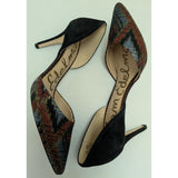 7.5 Sam Edelman Telsa Pump D'orsay Shoes Cranberry Multicolor High Heels Pointed Toe Leather Sole