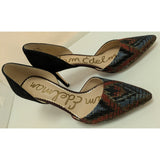 7.5 Sam Edelman Telsa Pump D'orsay Shoes Cranberry Multicolor High Heels Pointed Toe Leather Sole
