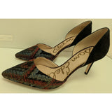7.5 Sam Edelman Telsa Pump D'orsay Shoes Cranberry Multicolor High Heels Pointed Toe Leather Sole