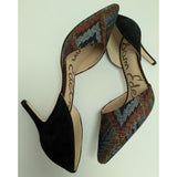 7.5 Sam Edelman Telsa Pump D'orsay Shoes Cranberry Multicolor High Heels Pointed Toe Leather Sole