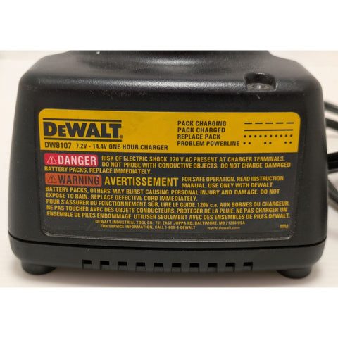 DW9107 Dewalt 7.2V-14.4V One Hour Battery Charger Professional Power Tool Accessory