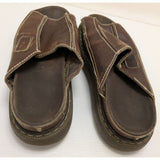 Arizona Jean Co AS-IS W9 M8 Y2K Vintage 90s Brown Leather Chunky Slide Sandals Slip-On Garden Work