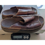 Arizona Jean Co AS-IS W9 M8 Y2K Vintage 90s Brown Leather Chunky Slide Sandals Slip-On Garden Work